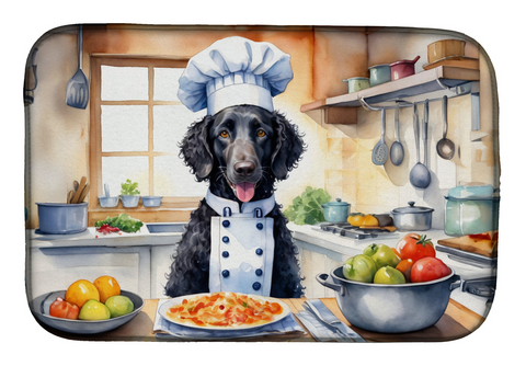 Curly-Coated Retriever The Chef Dish Drying Mat