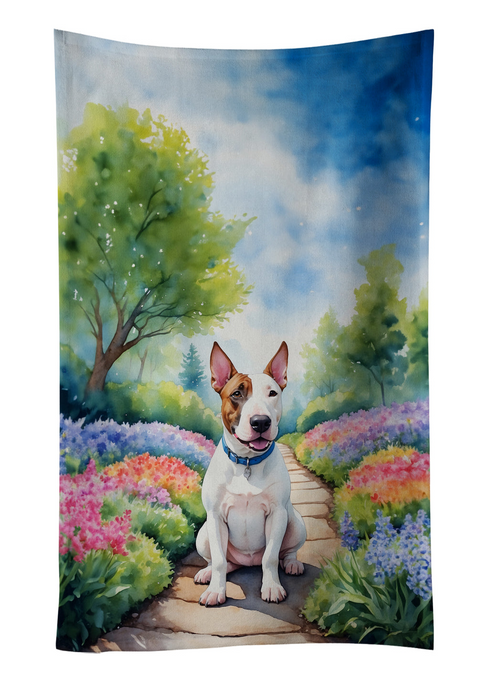 English Bull Terrier Spring Path Kitchen Towel