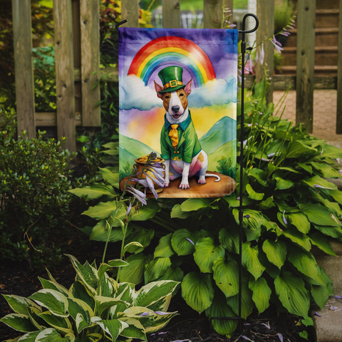 English Bull Terrier St Patrick's Day Garden Flag