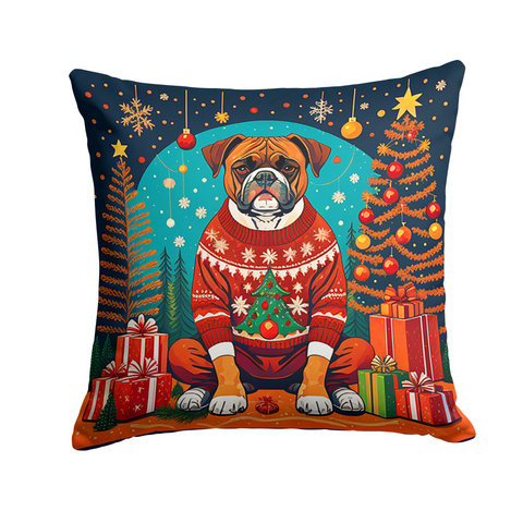 Boxer Christmas Throw Pillow