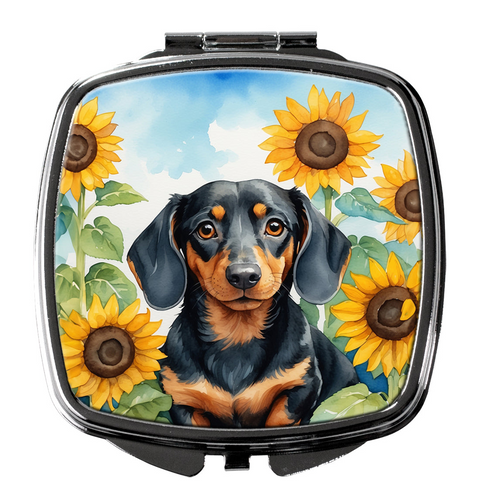 Dachshund in Sunflowers Compact Mirror