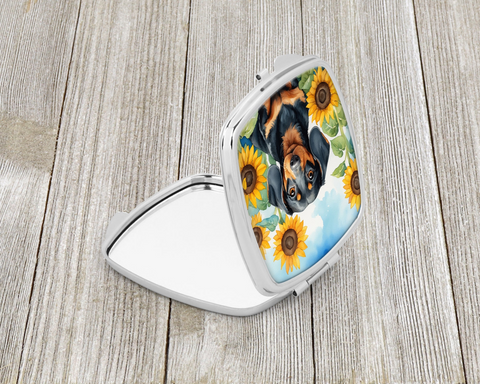 Dachshund in Sunflowers Compact Mirror