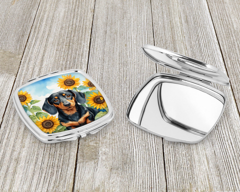 Dachshund in Sunflowers Compact Mirror