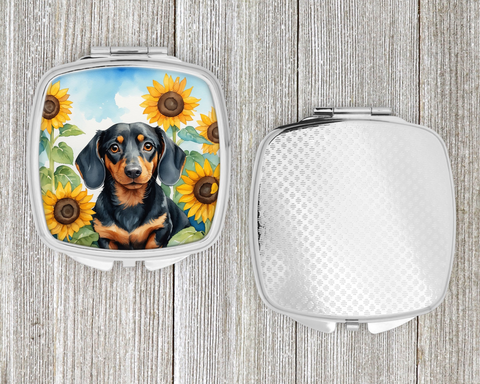 Dachshund in Sunflowers Compact Mirror