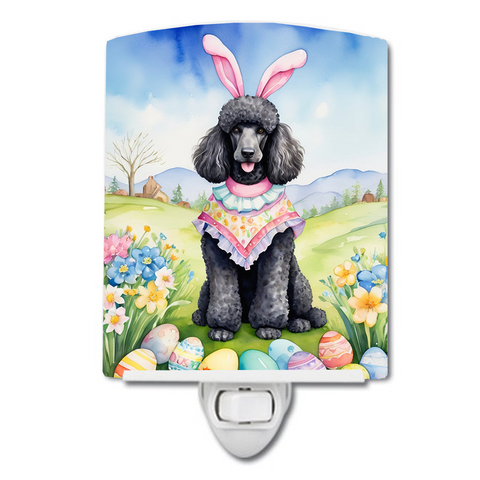 Black Poodle Easter Egg Hunt Ceramic Night Light