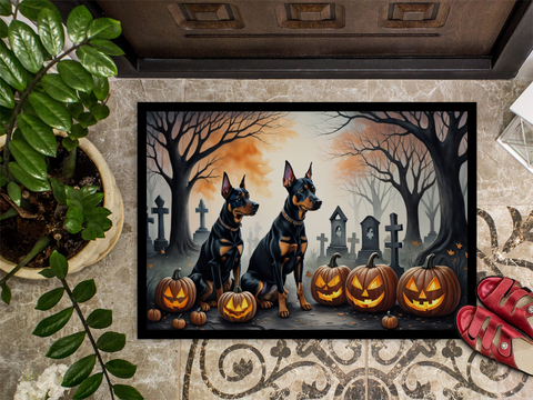 Doberman Pinscher Spooky Halloween Doormat