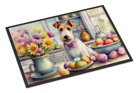 Decorating Easter Fox Terrier Doormat