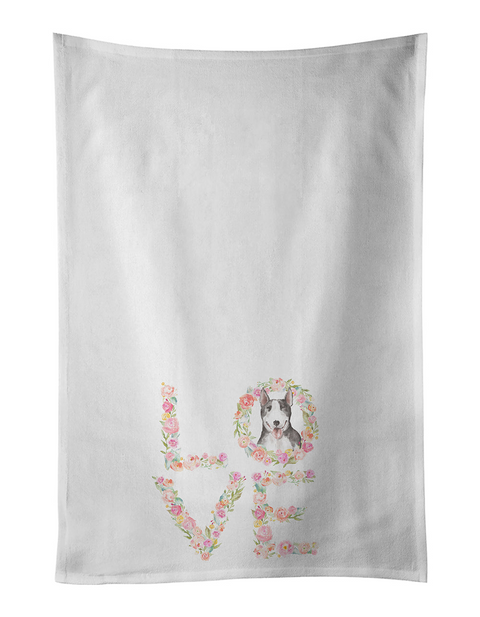 Bull Terrier #7 LOVE Kitchen Towel Set of 2