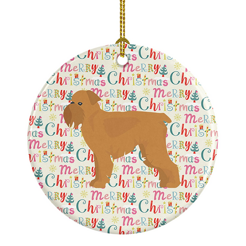 Brussels Griffon Merry Christmas Ceramic Ornament