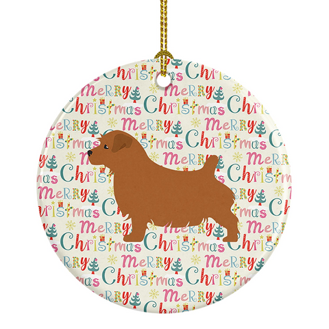 Norfolk Terrier Merry Christmas Ceramic Ornament