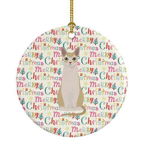 Singapura #2 Cat Christmas Ceramic Ornament