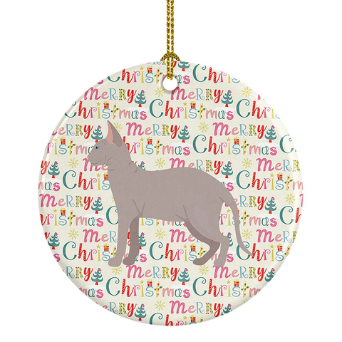 Don Sphynx Cat Christmas Ceramic Ornament