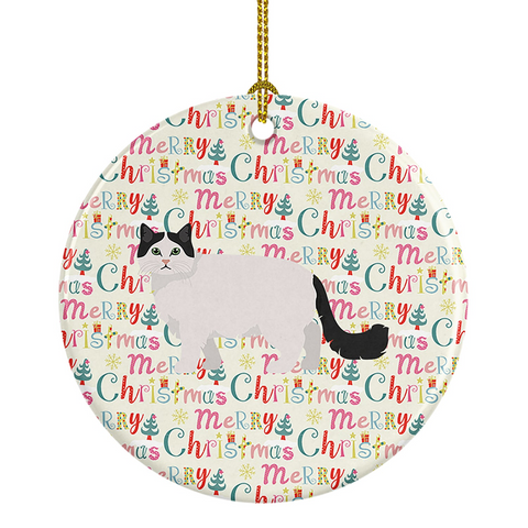 Ragamuffin #1 Cat Christmas Ceramic Ornament