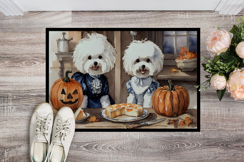 Bichon Frise Fall Kitchen Pumpkins Doormat