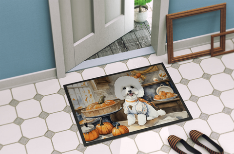 Bichon Frise Fall Kitchen Pumpkins Doormat