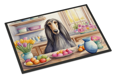 Decorating Easter Afghan Hound Doormat