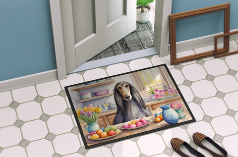 Decorating Easter Afghan Hound Doormat