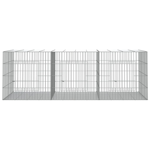 vidaXL 3-Panel Rabbit Cage 64.2"x31.1"x21.3" Galvanized Iron