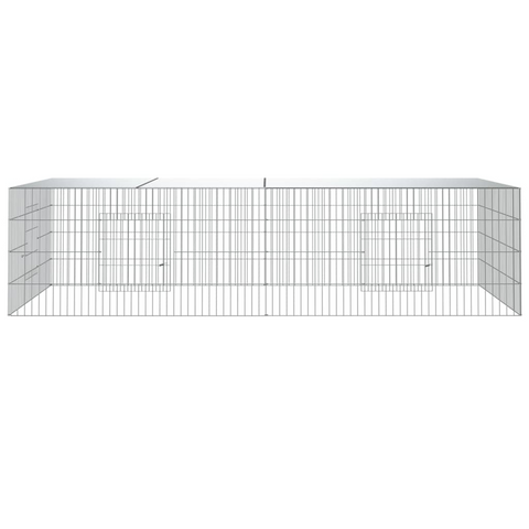 vidaXL 2-Panel Rabbit Cage 86.6"x43.3"x21.7" Galvanized Iron