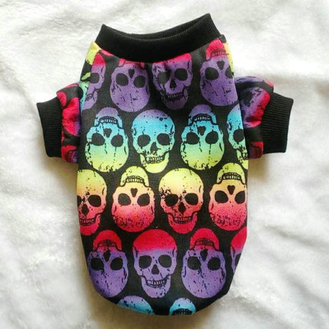 Skull Halloween Pet Clothes: Spooky Ghost Head Vest-1