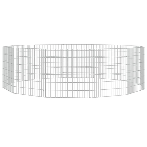 vidaXL Free Range Animal Enclosure 12-Panel 21.3"x23.6" Galvanized Iron