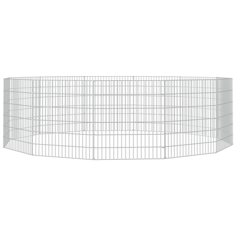 vidaXL Free Range Animal Enclosure 12-Panel 21.3"x23.6" Galvanized Iron