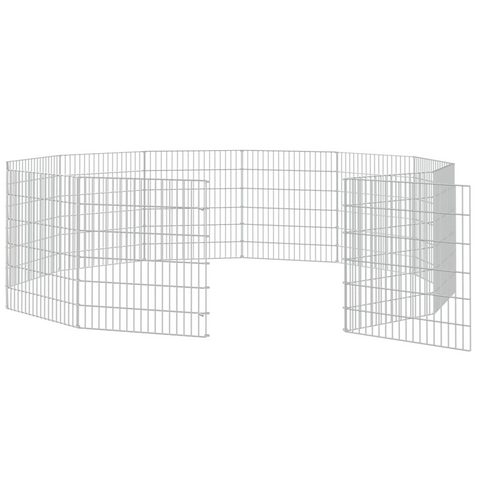 vidaXL Free Range Animal Enclosure 12-Panel 21.3"x23.6" Galvanized Iron