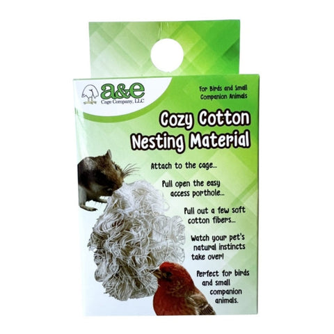 A & E Cages, Cozy Cotton Nesting Material for Small Animal & Companion Bird 1ea/One Size