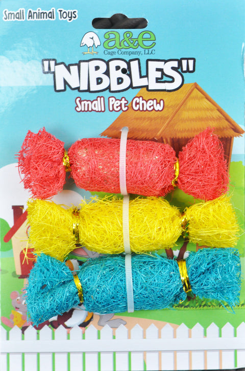 A &E Cages Nibbles Small Animal Loofah Chew Toy Candies; 1ea