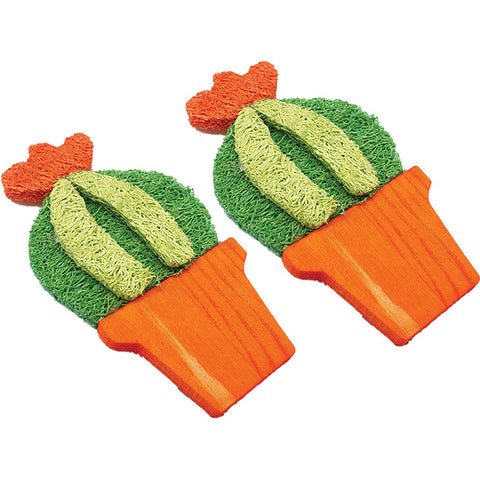 A &E Cages Nibbles Small Animal Loofah Chew Toy Barrel Cactus; 1ea