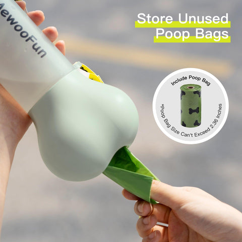 Mewoofun 2-In-1 Pet Water Bottle And Food Dispenser With Poop Bag Storage-2