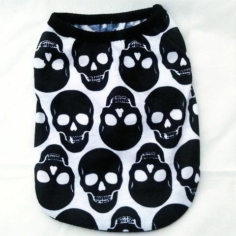 Skull Halloween Pet Clothes: Spooky Ghost Head Vest-0