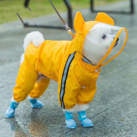 Autumn Pet Rainy Clothes - Small Dog Puppies Raincoat-0