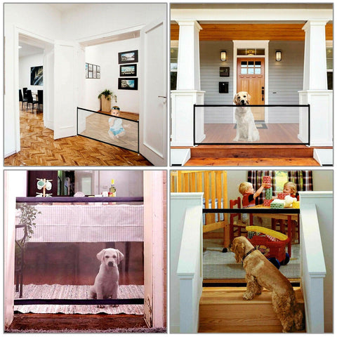 Portable Mesh Pet Safety Gate - Secure Your Pets Anywhere!-1