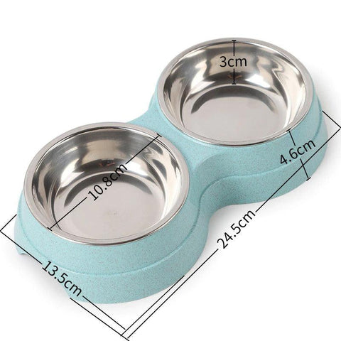 Stylish Stainless Steel Double Pet Feeder - Premium Food And Water Bowls For Cats, Dogs, And Puppies-5