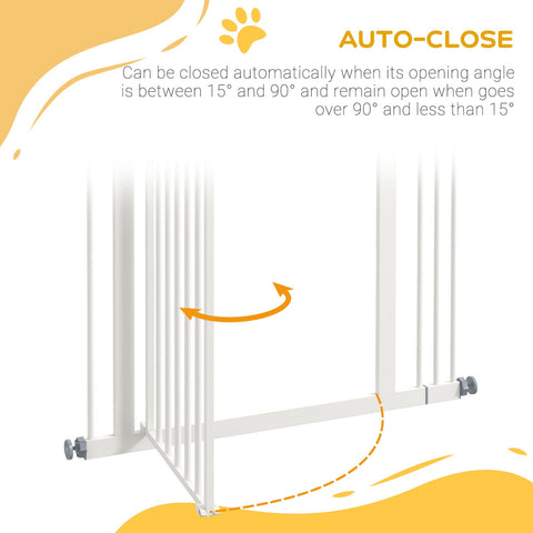 Metal Pet Safety Gate Dog Gate Folding Fence, White-4